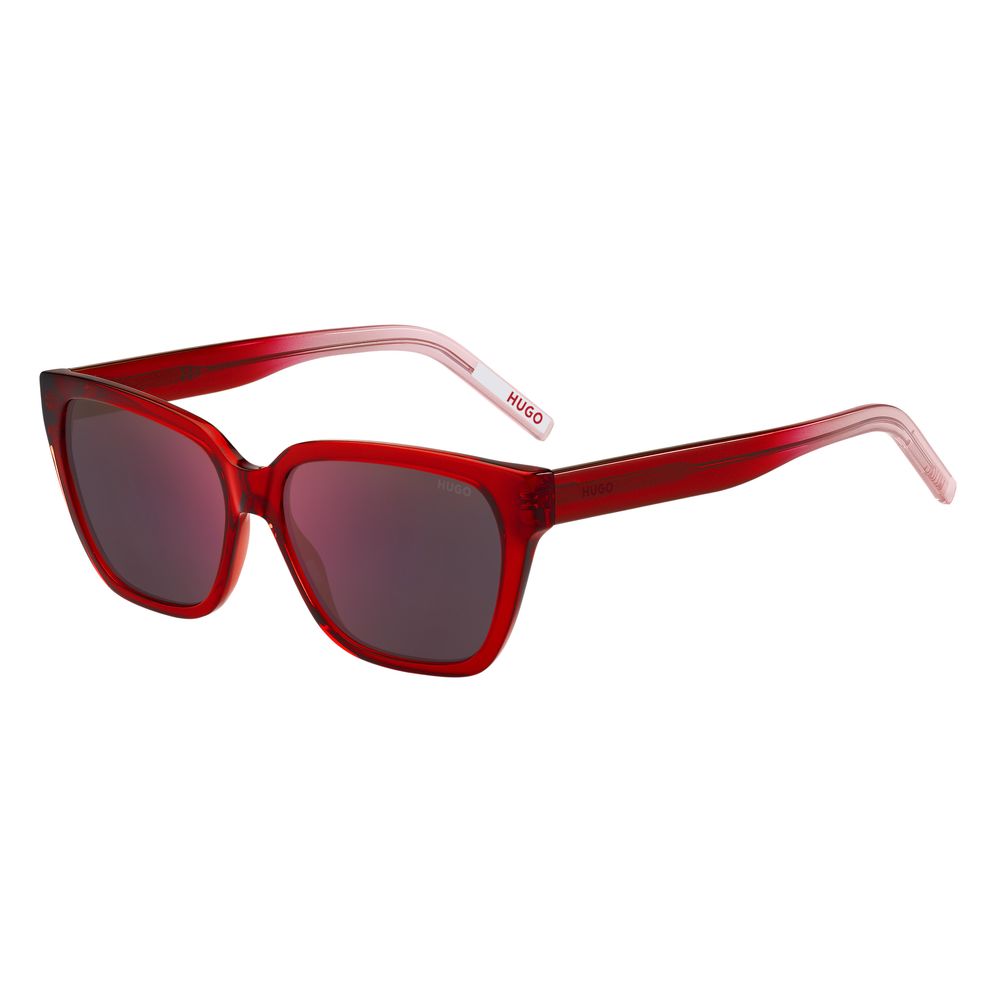 Hugo Boss – Rote Sonnenbrille aus Kalbshaar