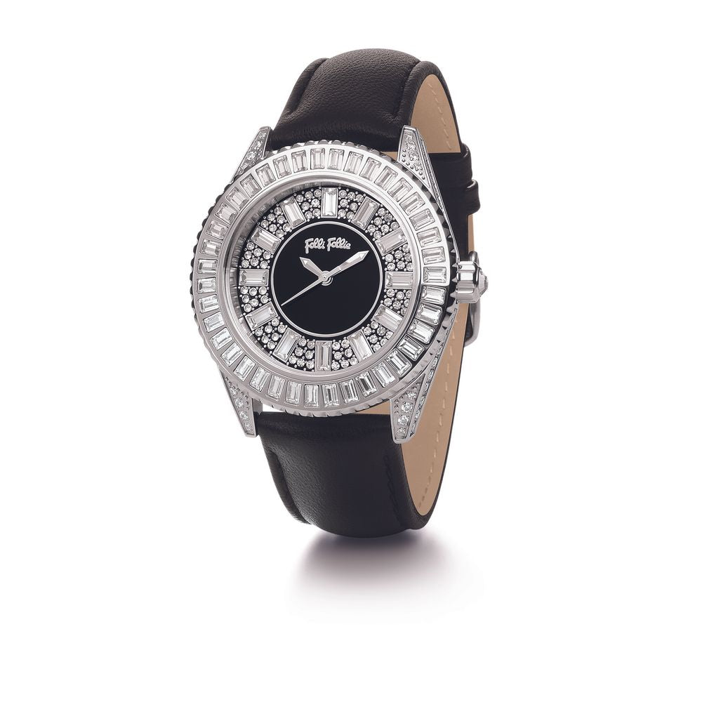 Folli Follie – Schwarze Lederarmbanduhr