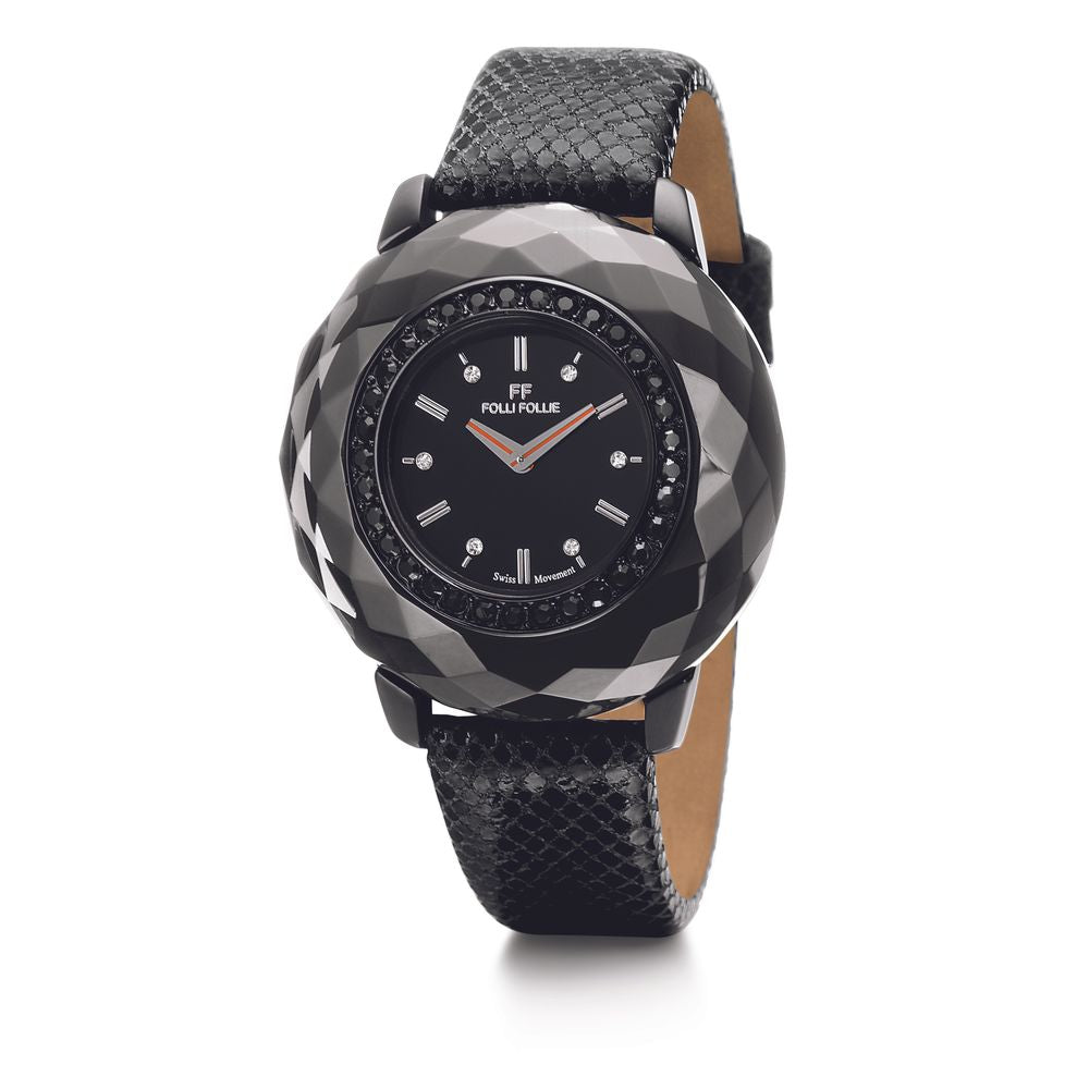 Folli Follie – Schwarze Lederarmbanduhr
