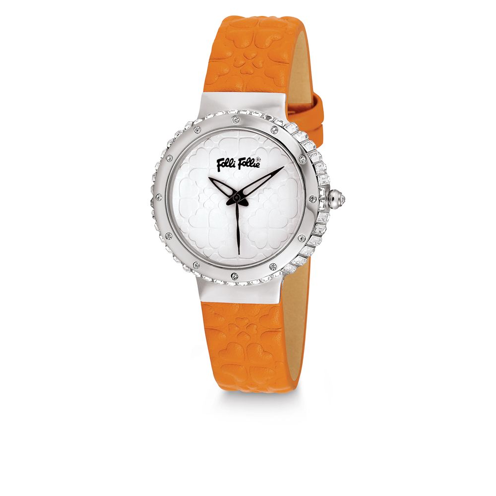 Folli Follie – Orangefarbene Lederarmbanduhr