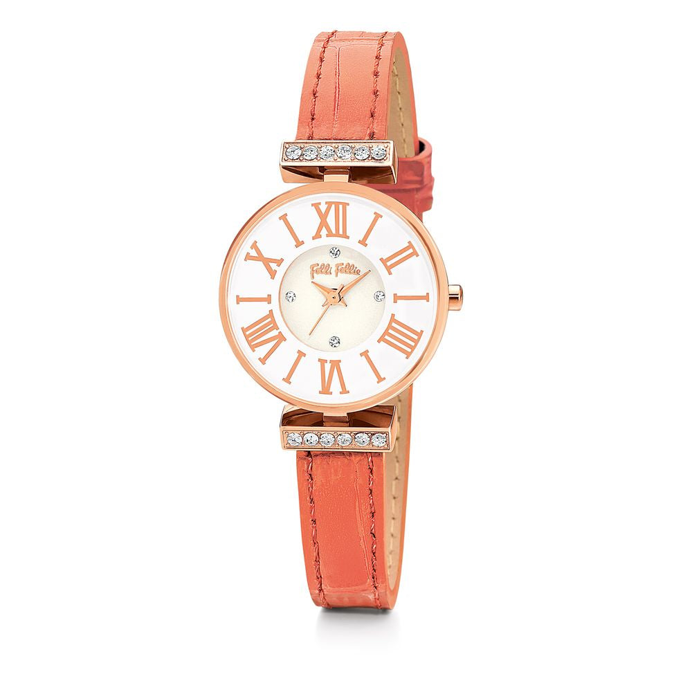 Folli Follie – Orangefarbene Lederarmbanduhr