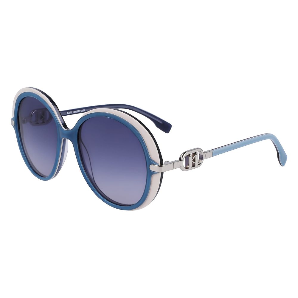 Ochelari de soare Karl Lagerfeld albaștri cu model Haircalf