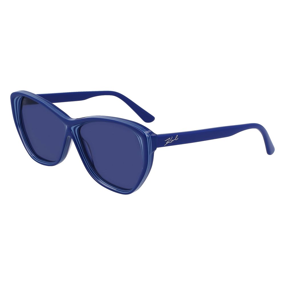 Ochelari de soare Karl Lagerfeld albaștri cu model Haircalf