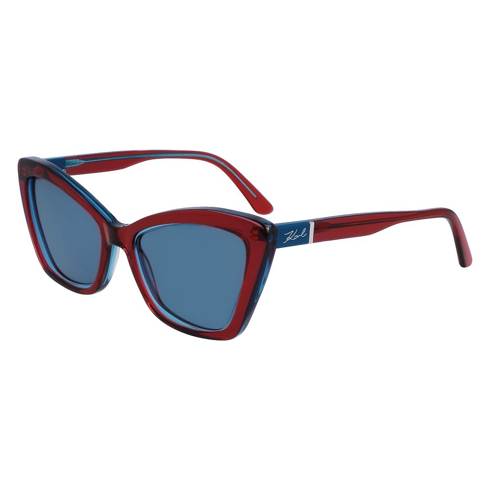 Karl Lagerfeld – Rote Sonnenbrille aus Kalbshaar