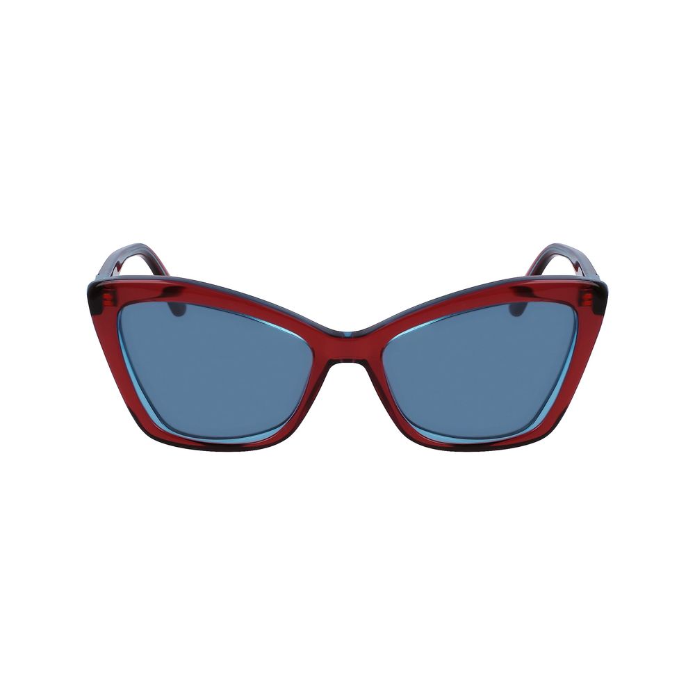 Karl Lagerfeld – Rote Sonnenbrille aus Kalbshaar