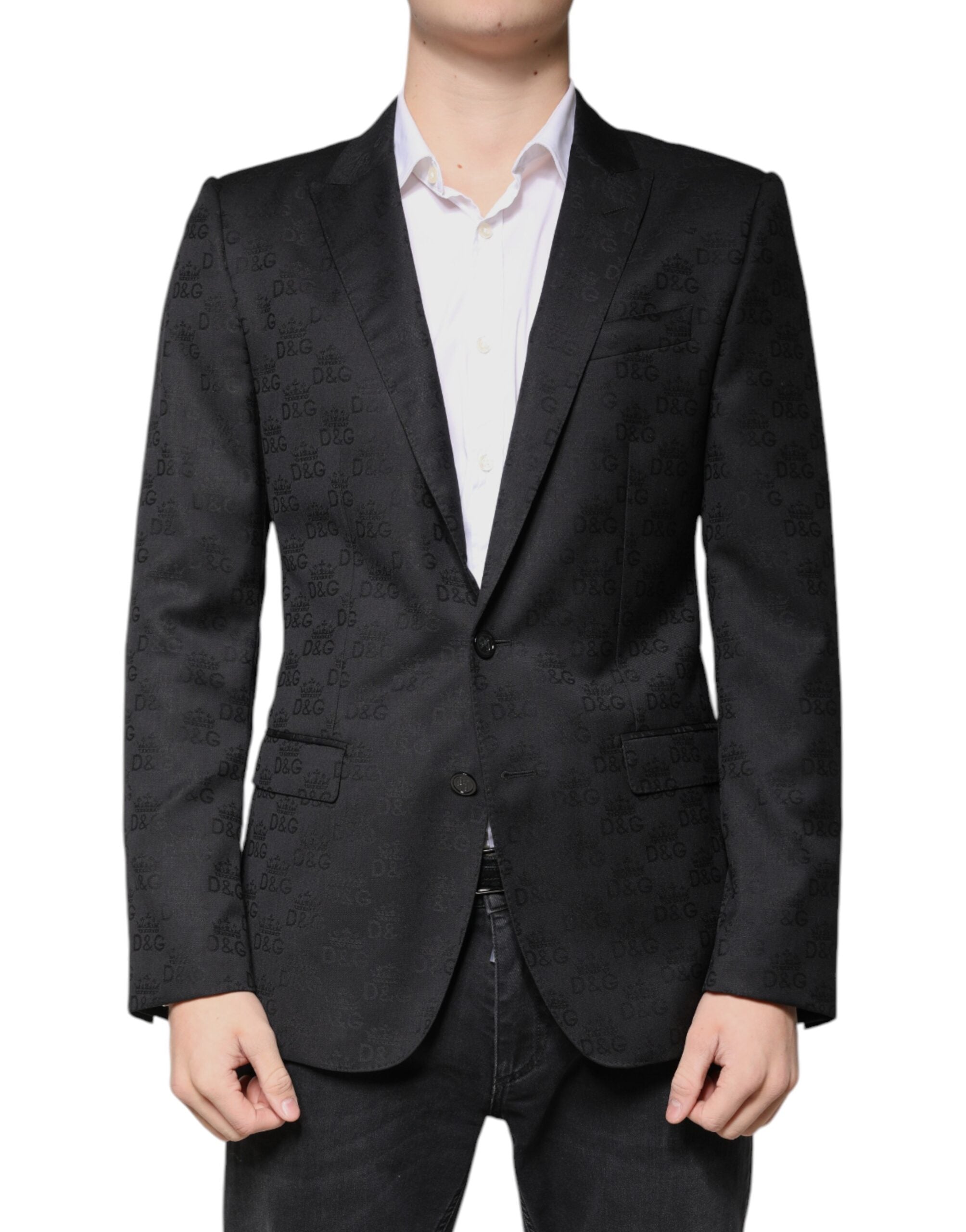 Dolce &amp; Gabbana – Einreihiger, formeller Blazer aus schwarzer Wolle