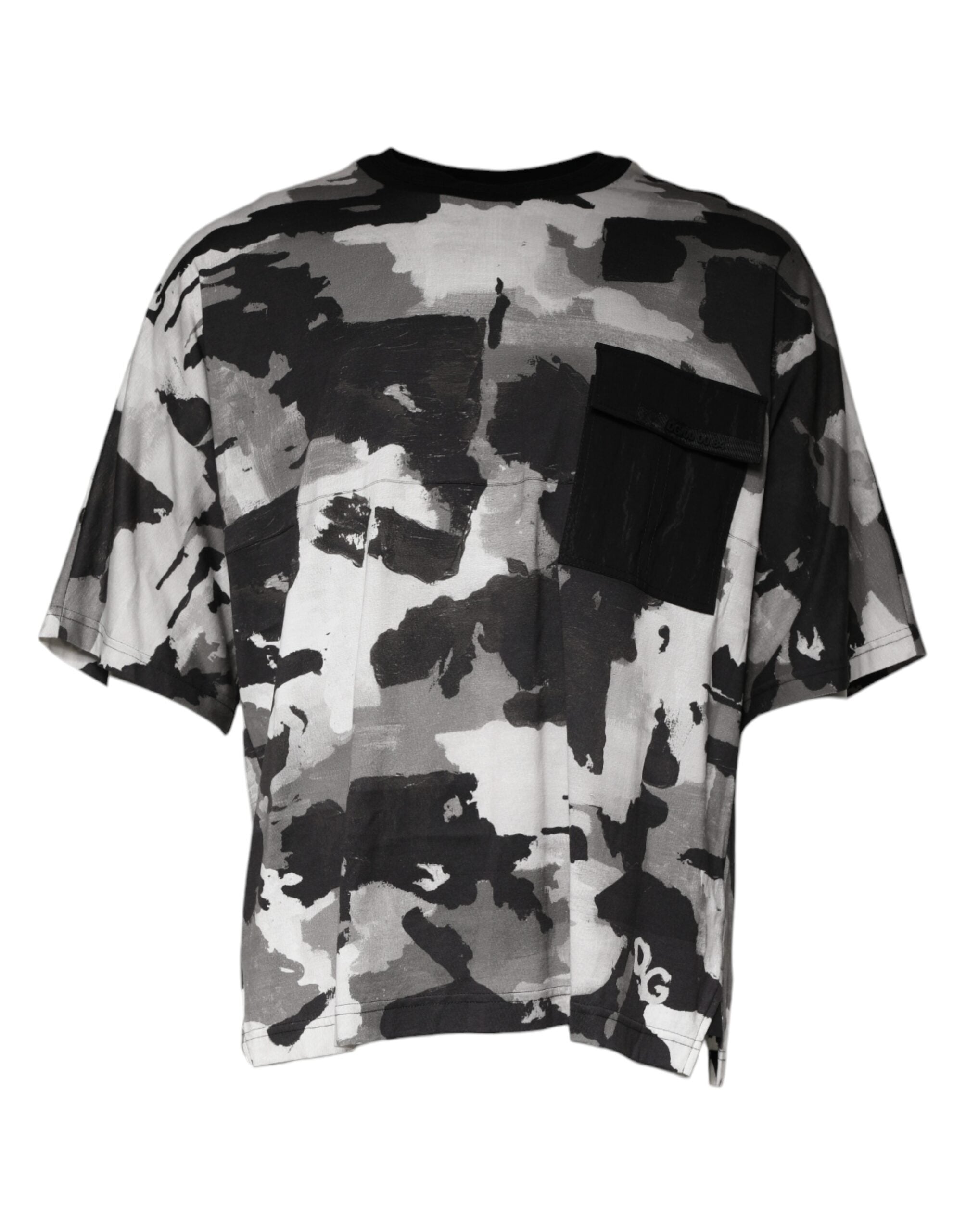 Tricou Dolce &amp; Gabbana cu guler rotund din bumbac multicolor camuflaj
