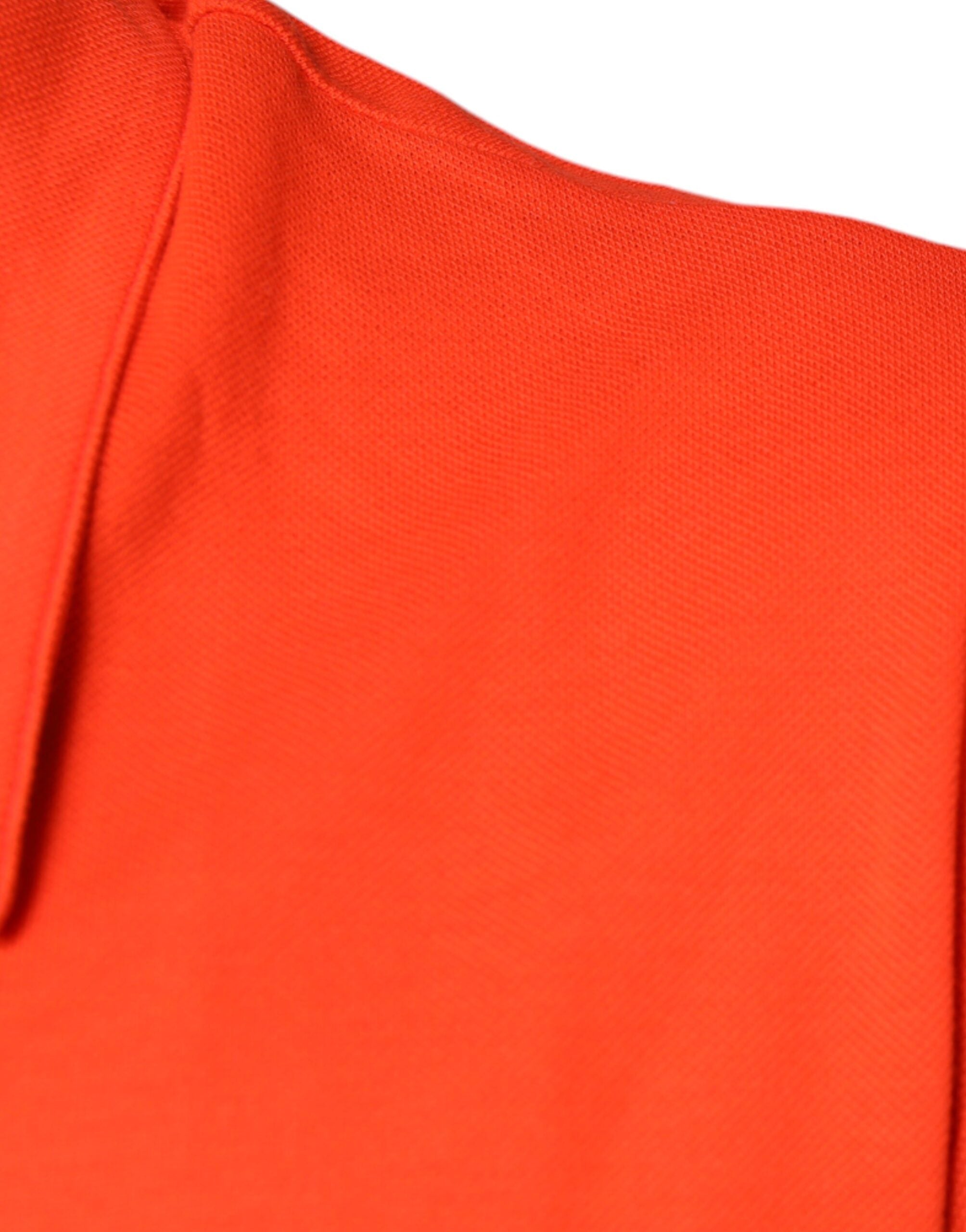 Dolce &amp; Gabbana – Lässiges Poloshirt aus Baumwolle mit Knopfleiste in Orange