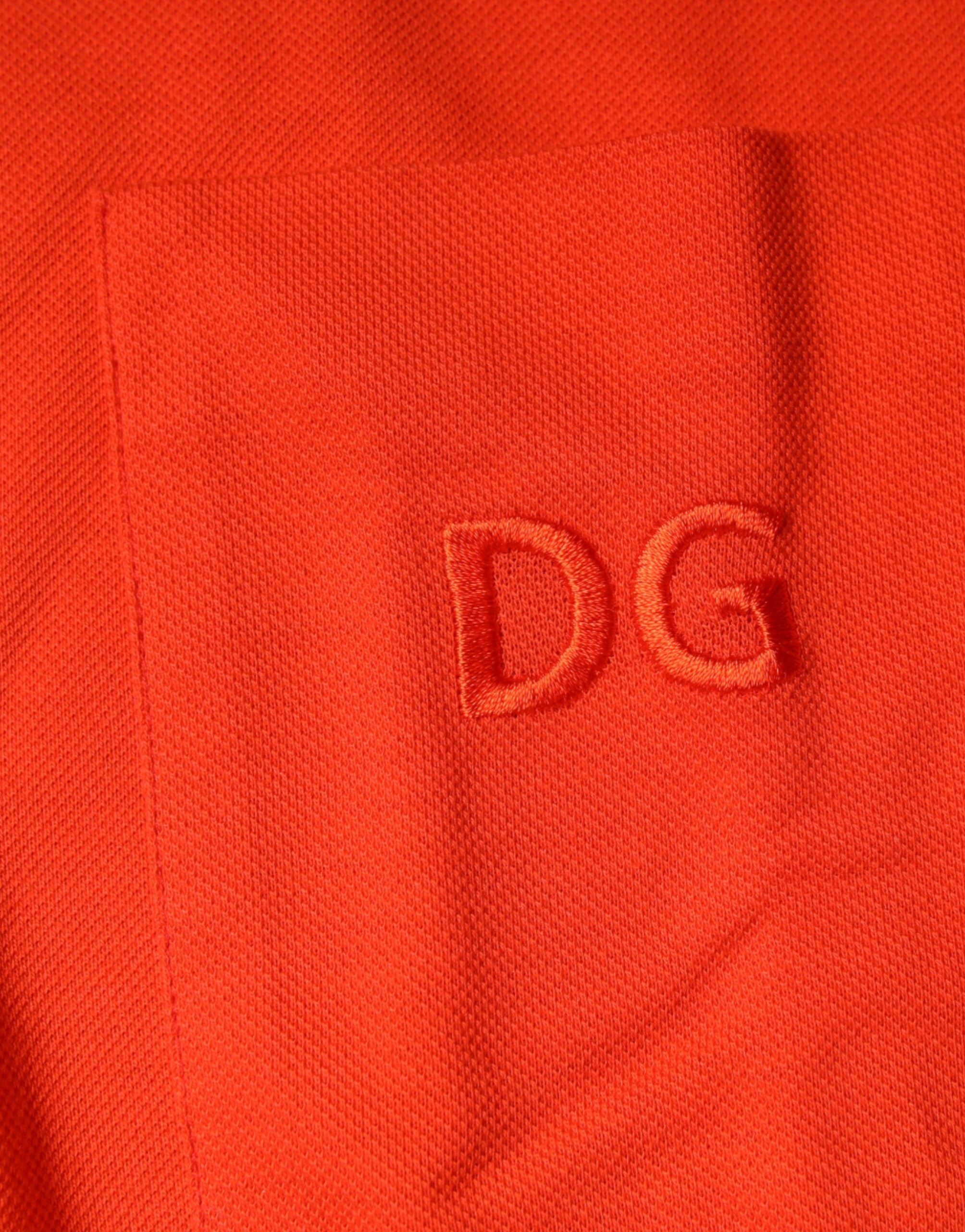 Dolce &amp; Gabbana – Lässiges Poloshirt aus Baumwolle mit Knopfleiste in Orange
