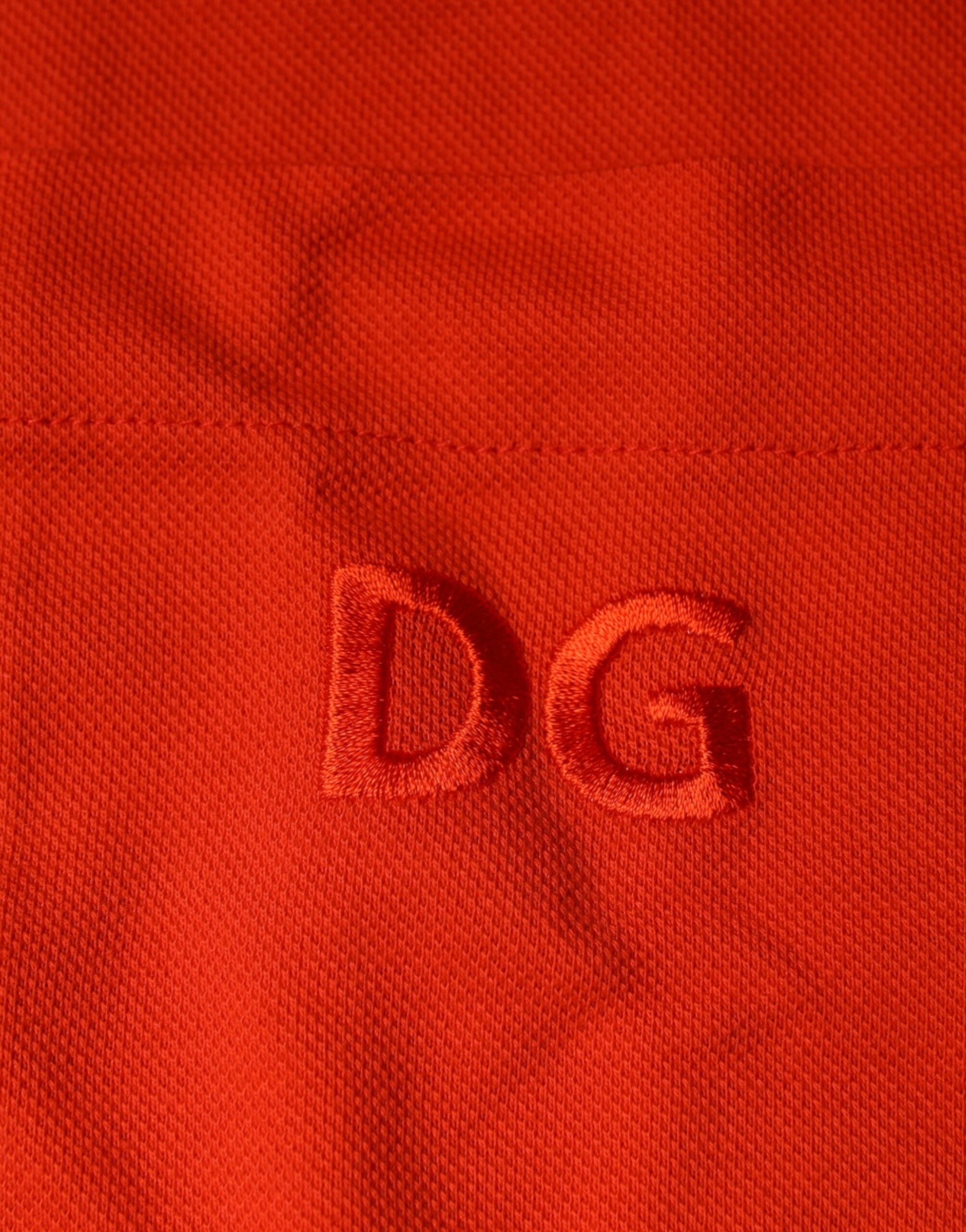 Dolce &amp; Gabbana – Lässiges Poloshirt aus Baumwolle mit Knopfleiste in Orange