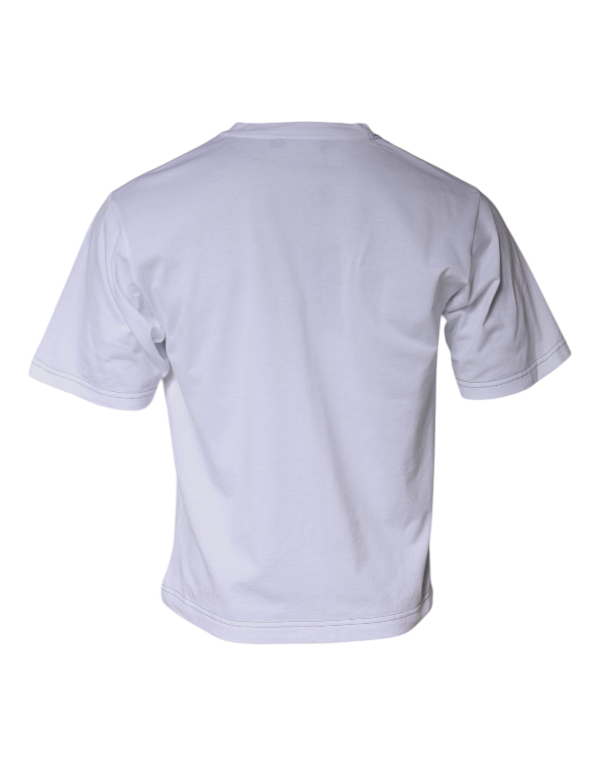 Tricou Dolce &amp; Gabbana alb cu mâneci scurte din bumbac și logo DG