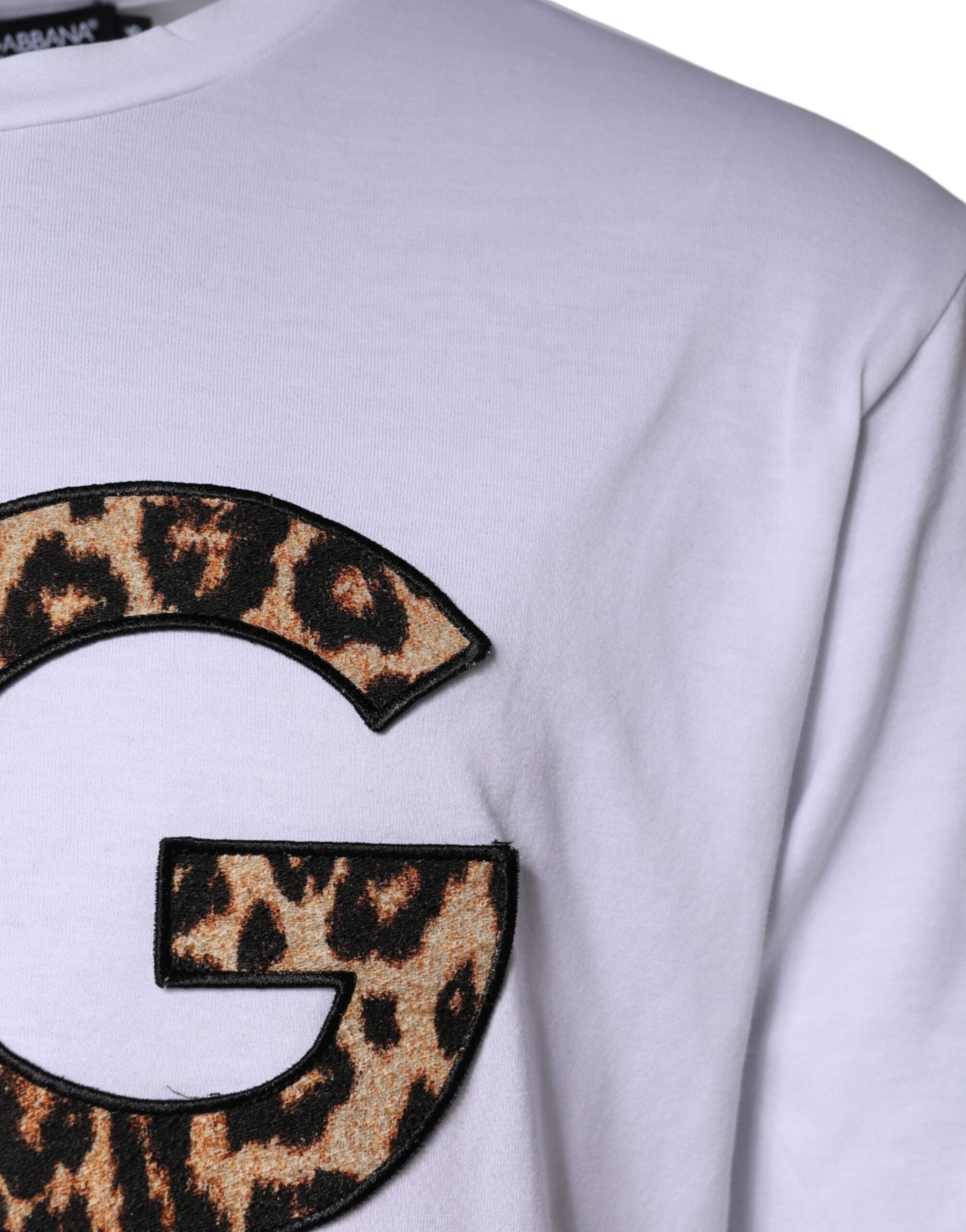 Tricou Dolce &amp; Gabbana alb cu mâneci scurte din bumbac și logo DG