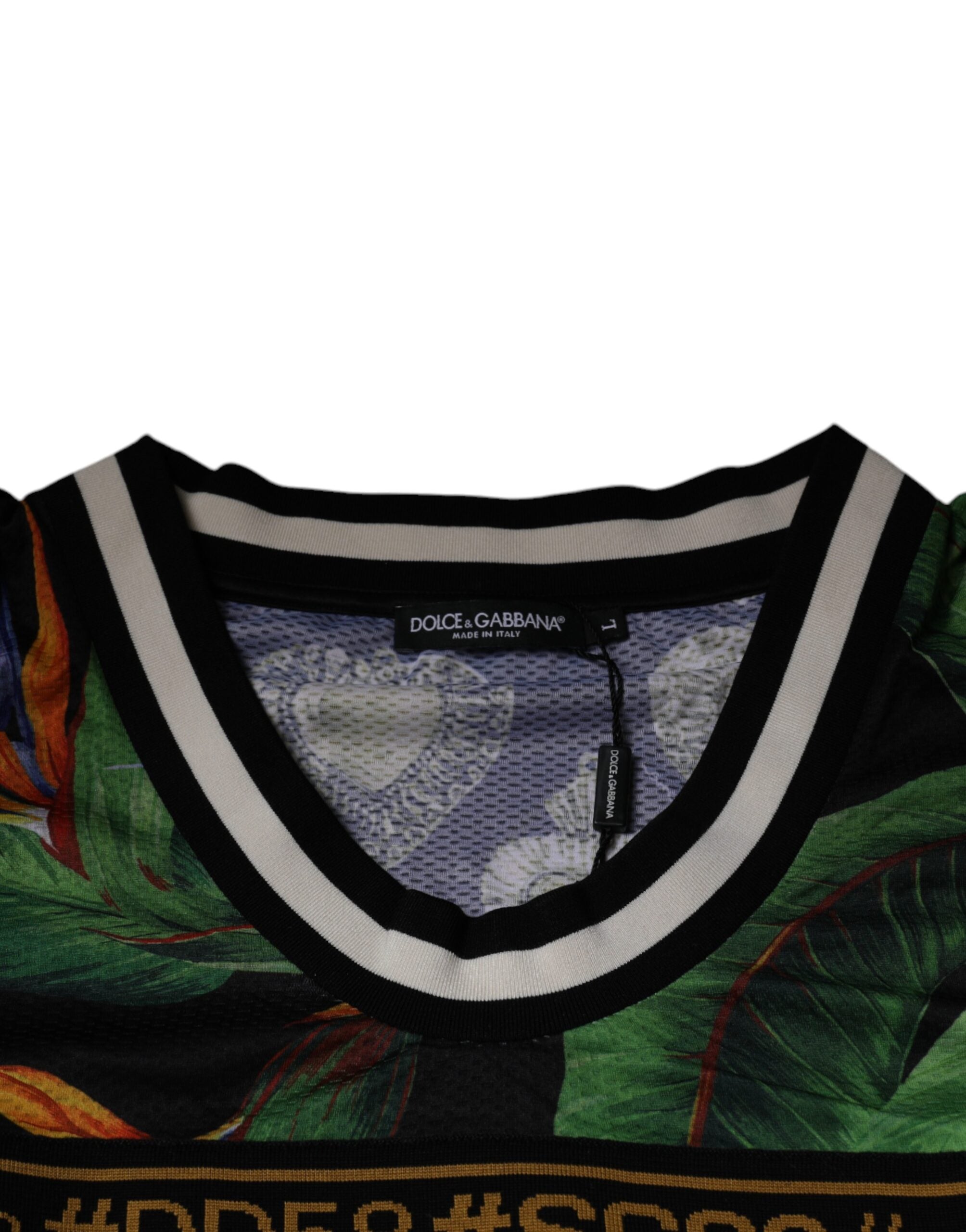 Tricou Dolce &amp; Gabbana cu imprimeu tropical multicolor, fără mâneci