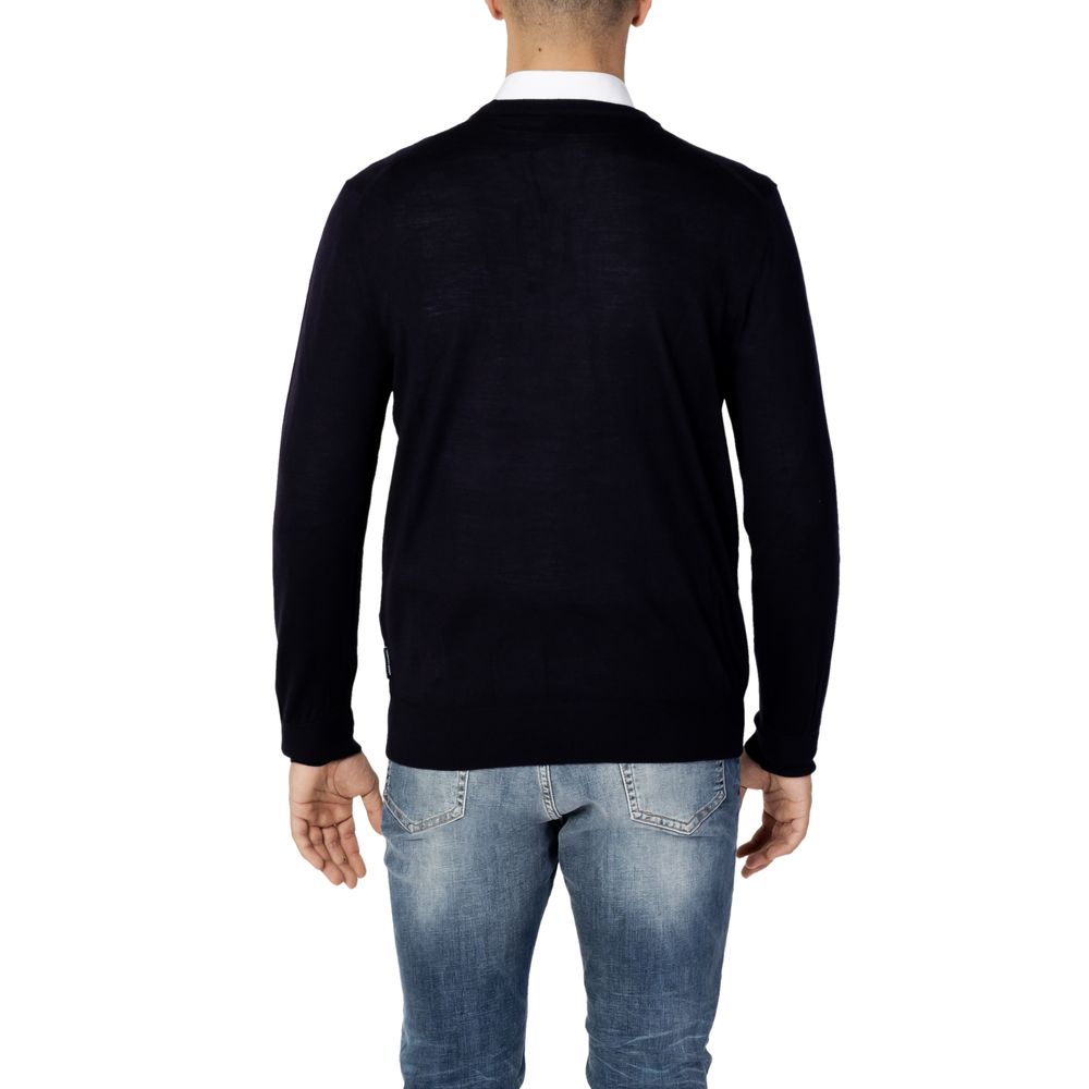 Tricou albastru din lână Armani Exchange