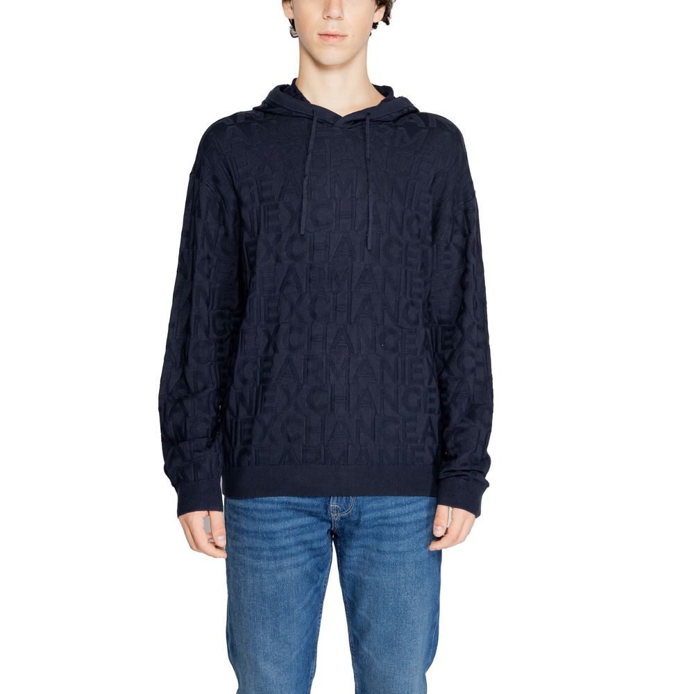 Tricou albastru din viscoză Armani Exchange