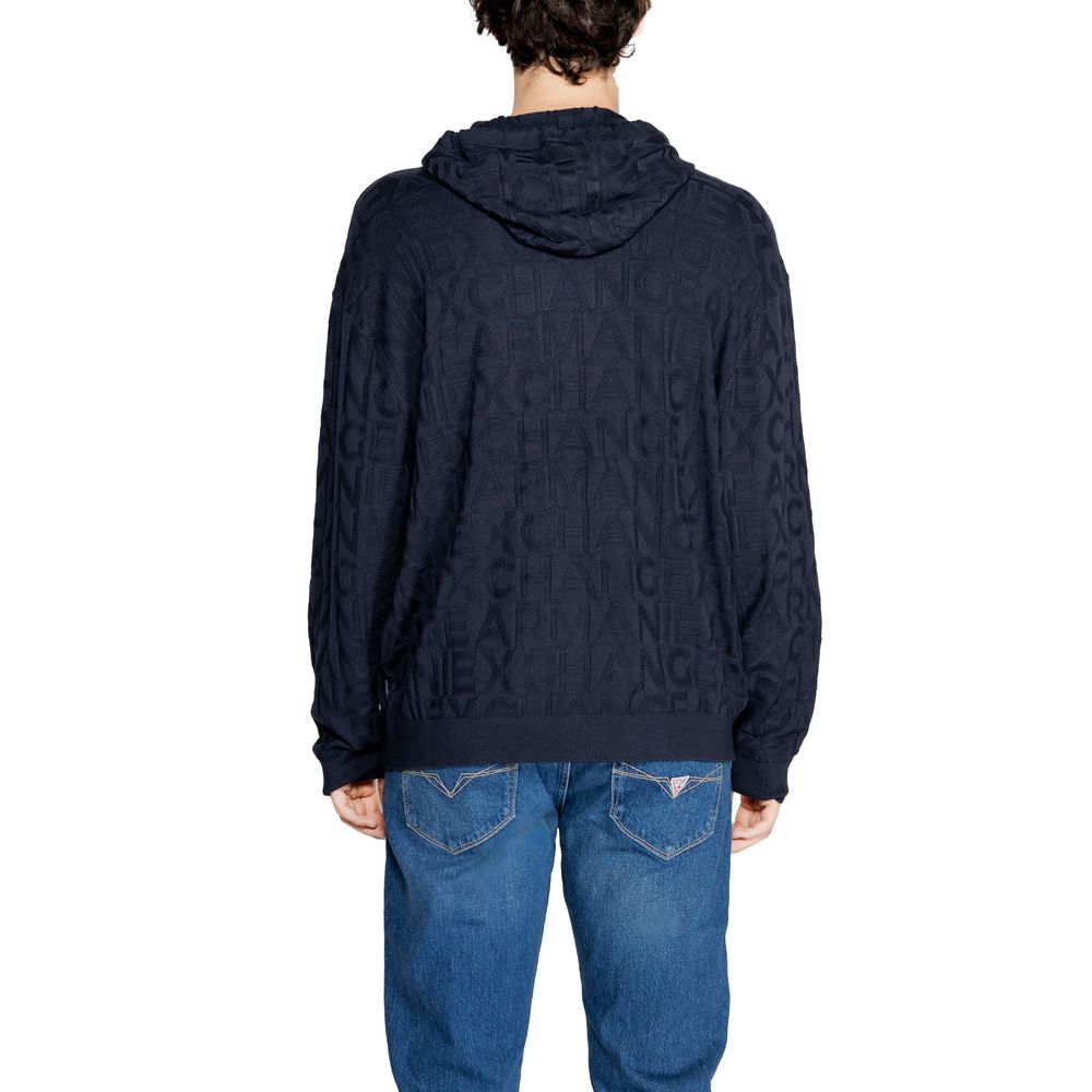 Tricou albastru din viscoză Armani Exchange