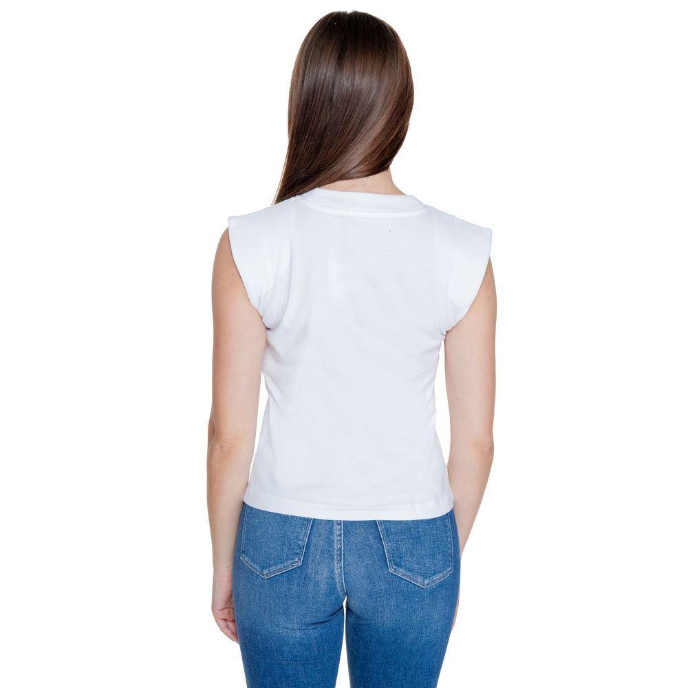 Tricou Calvin Klein Jeans alb din bumbac
