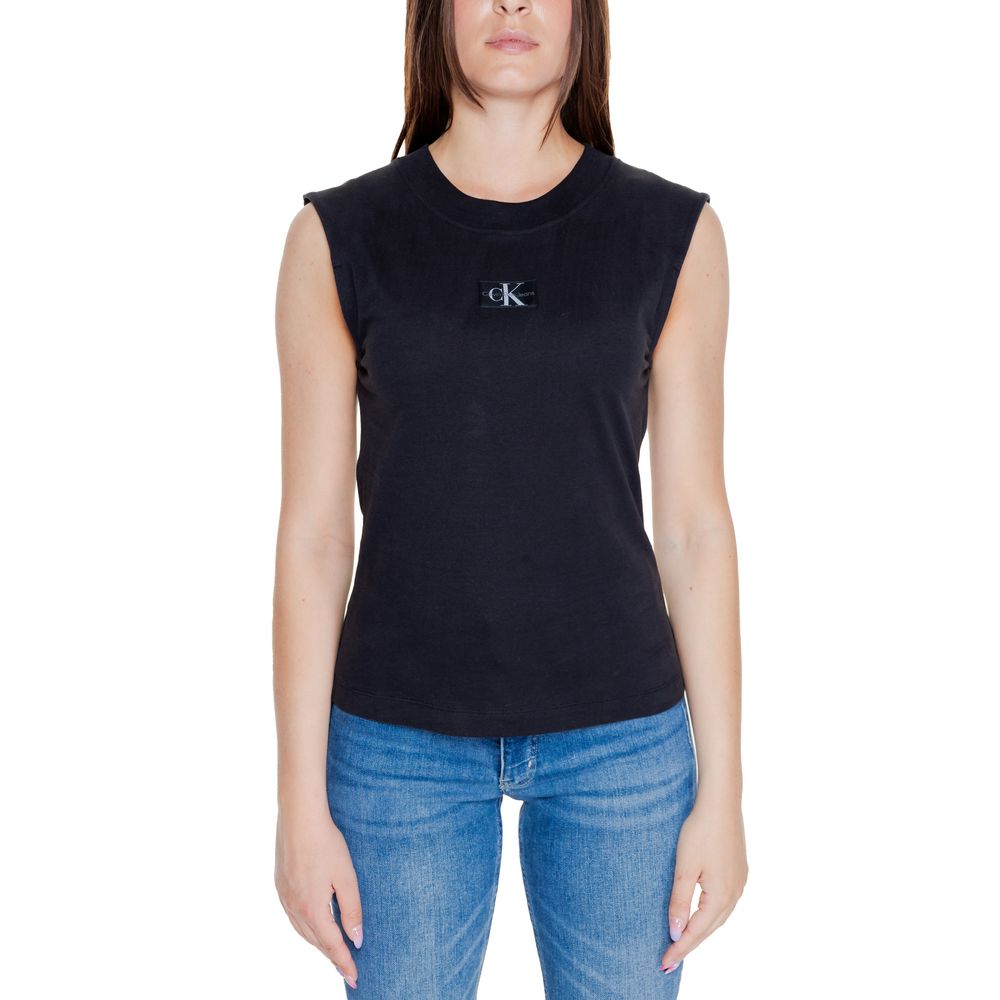 Bluze și tricou Calvin Klein Jeans din bumbac negru
