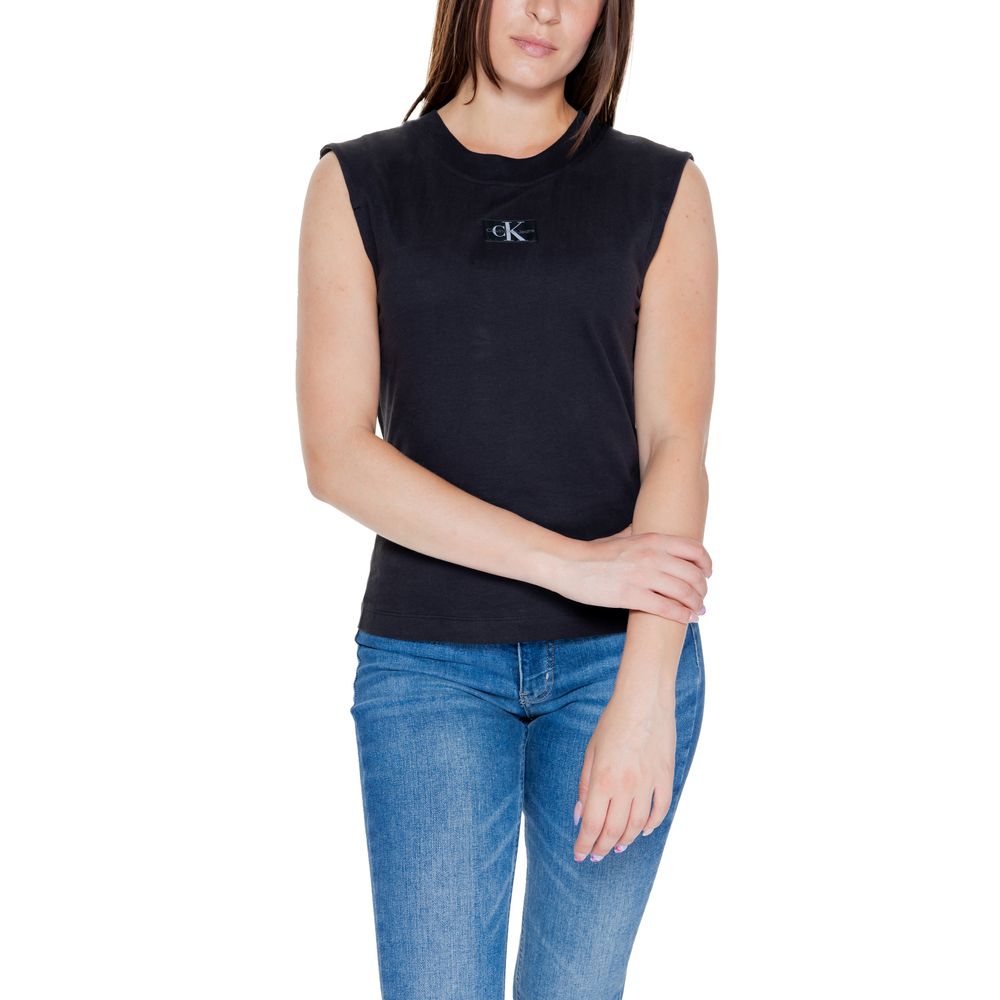 Bluze și tricou Calvin Klein Jeans din bumbac negru