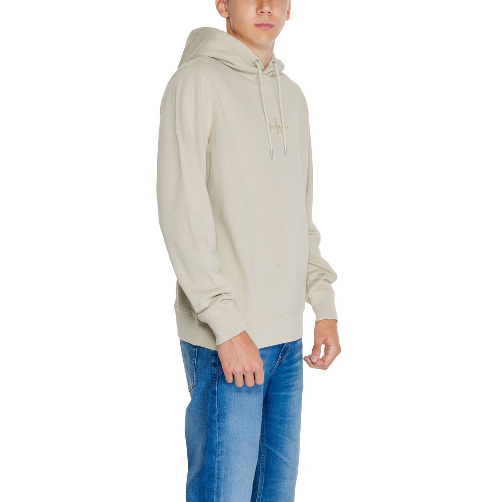 Pulover bej din bumbac reciclat Calvin Klein Jeans