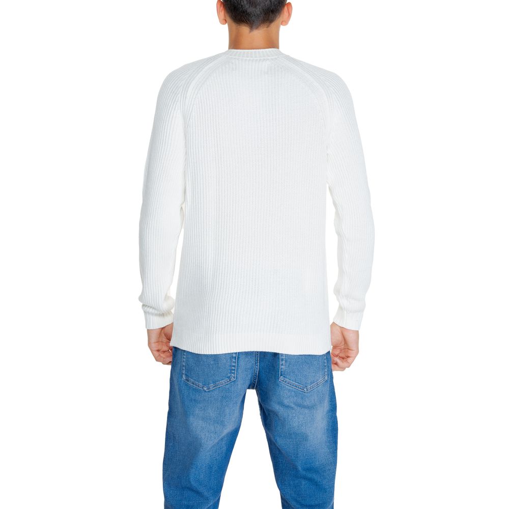 Pulover Calvin Klein Jeans alb din bumbac organic