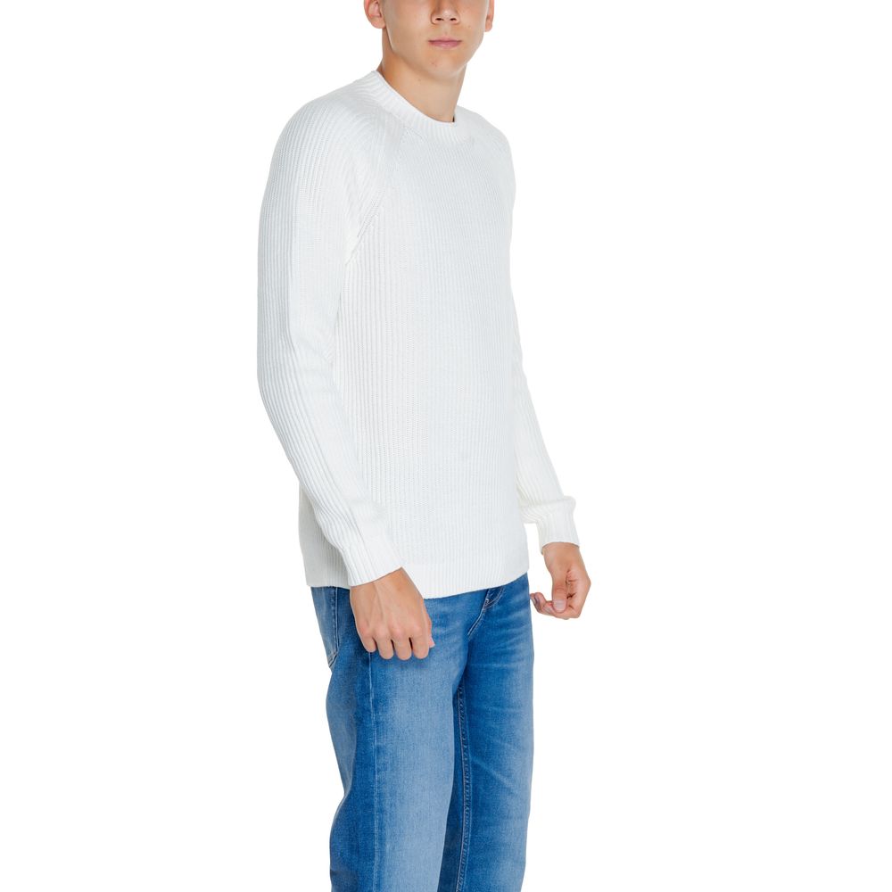 Pulover Calvin Klein Jeans alb din bumbac organic