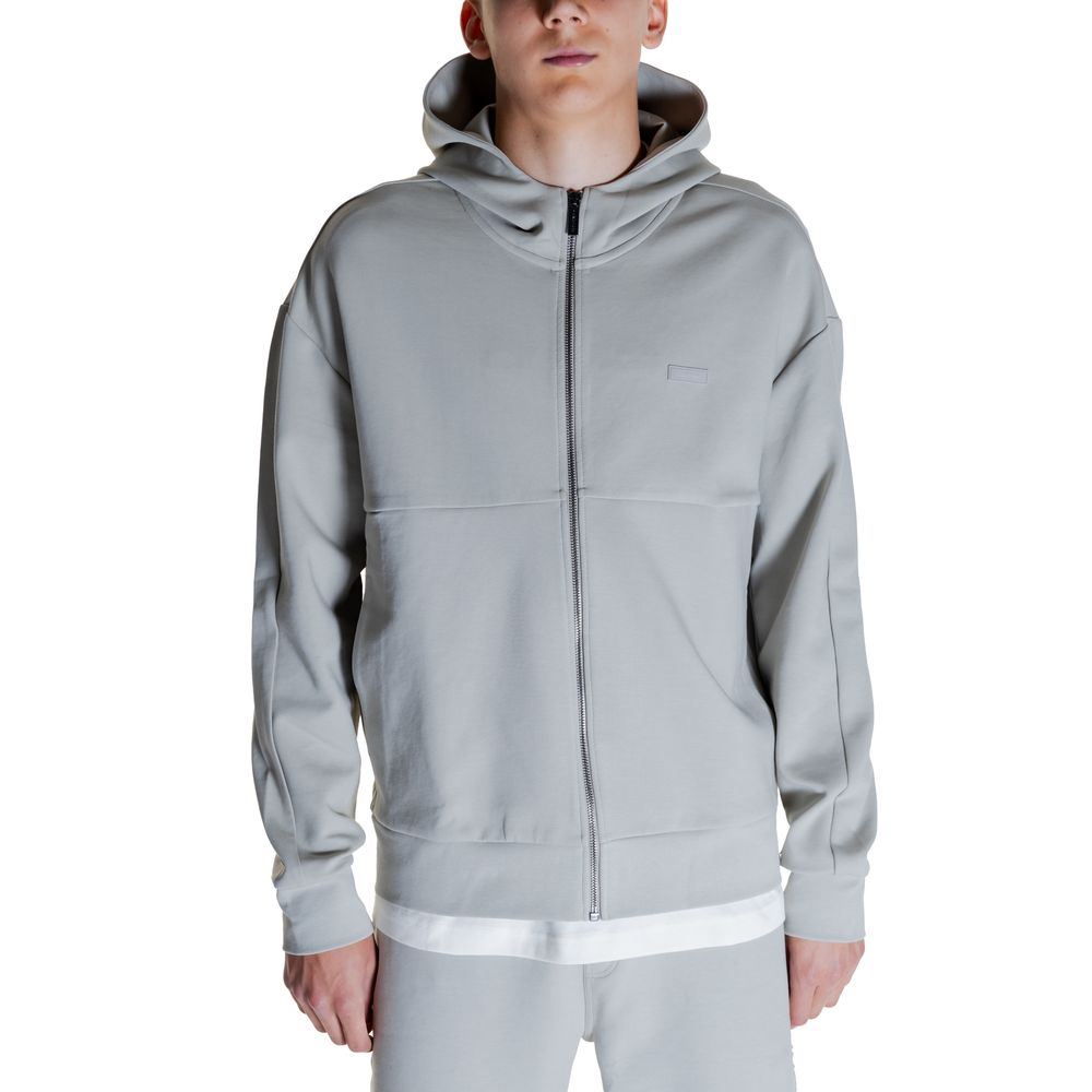 Pulover gri din bumbac Calvin Klein