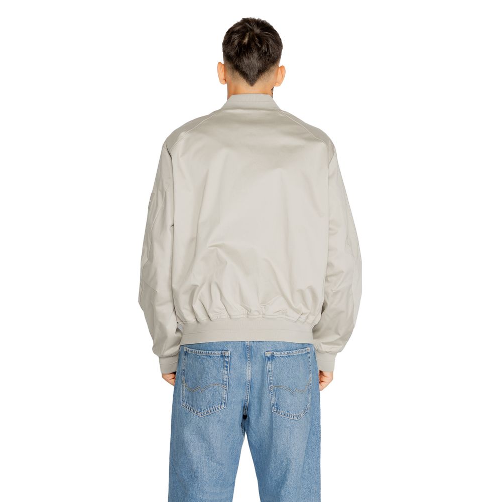 Jachetă Calvin Klein gri din bumbac organic