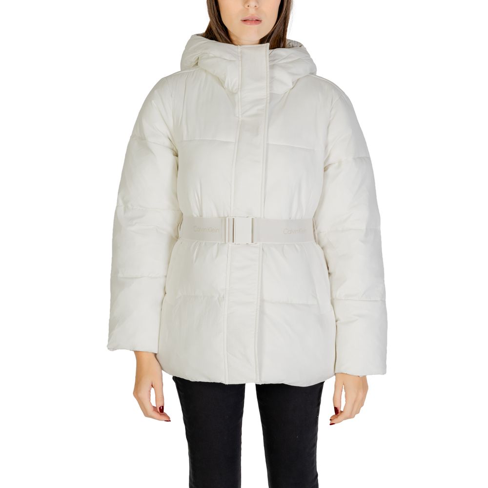 Calvin Klein Jeans – Cremefarbene Nylonjacken und -mäntel
