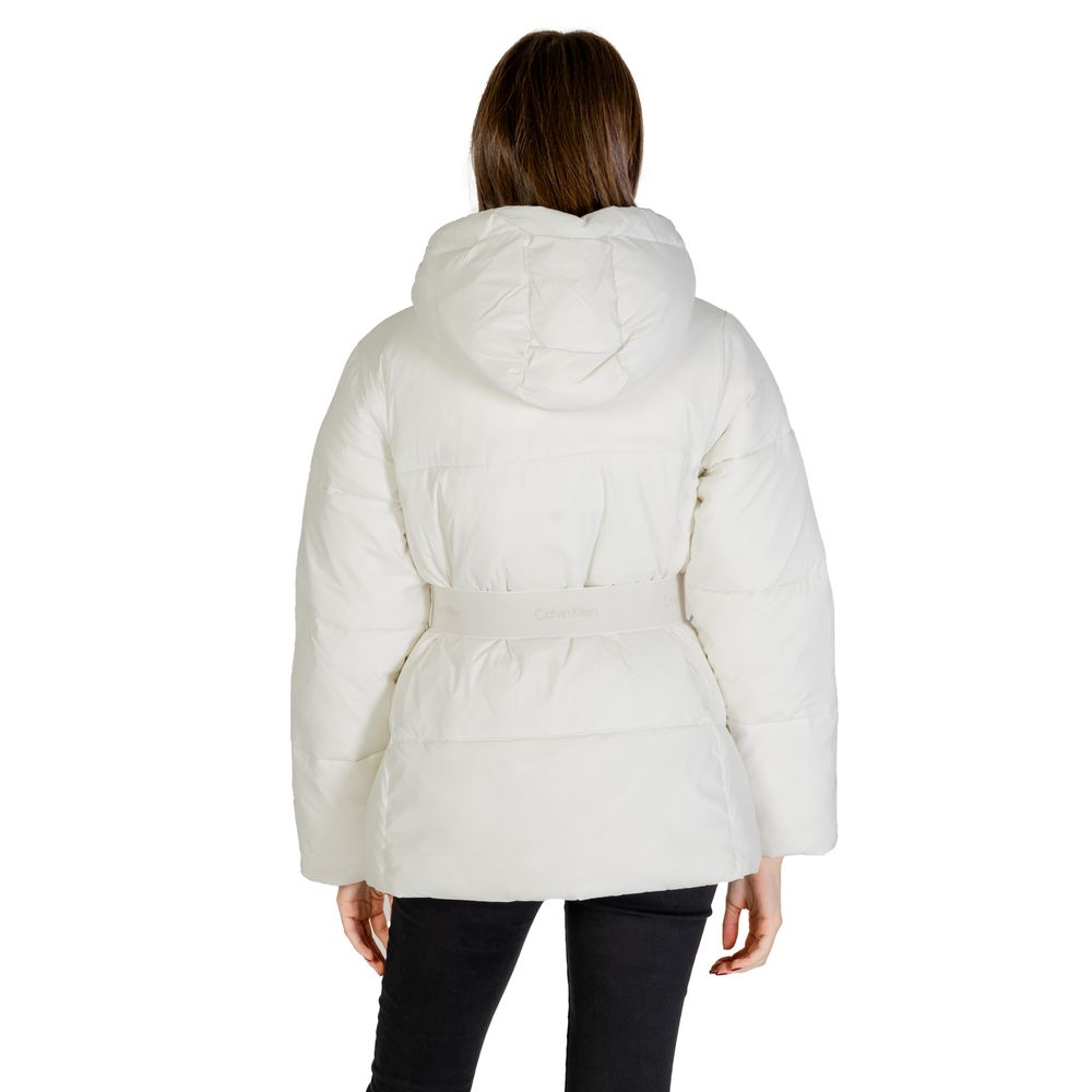 Calvin Klein Jeans – Cremefarbene Nylonjacken und -mäntel