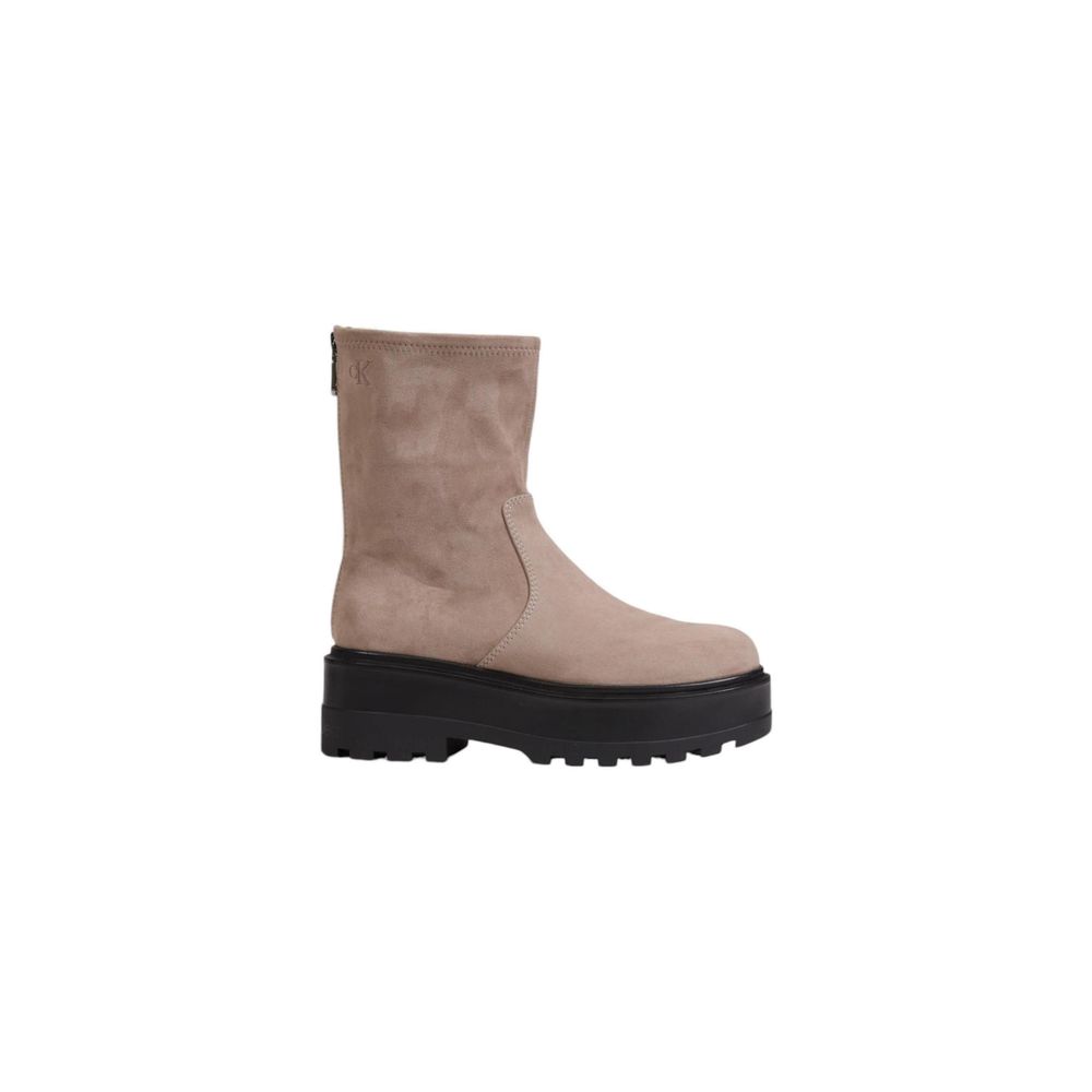 Calvin Klein – Graue Stiefel aus recyceltem Polyester