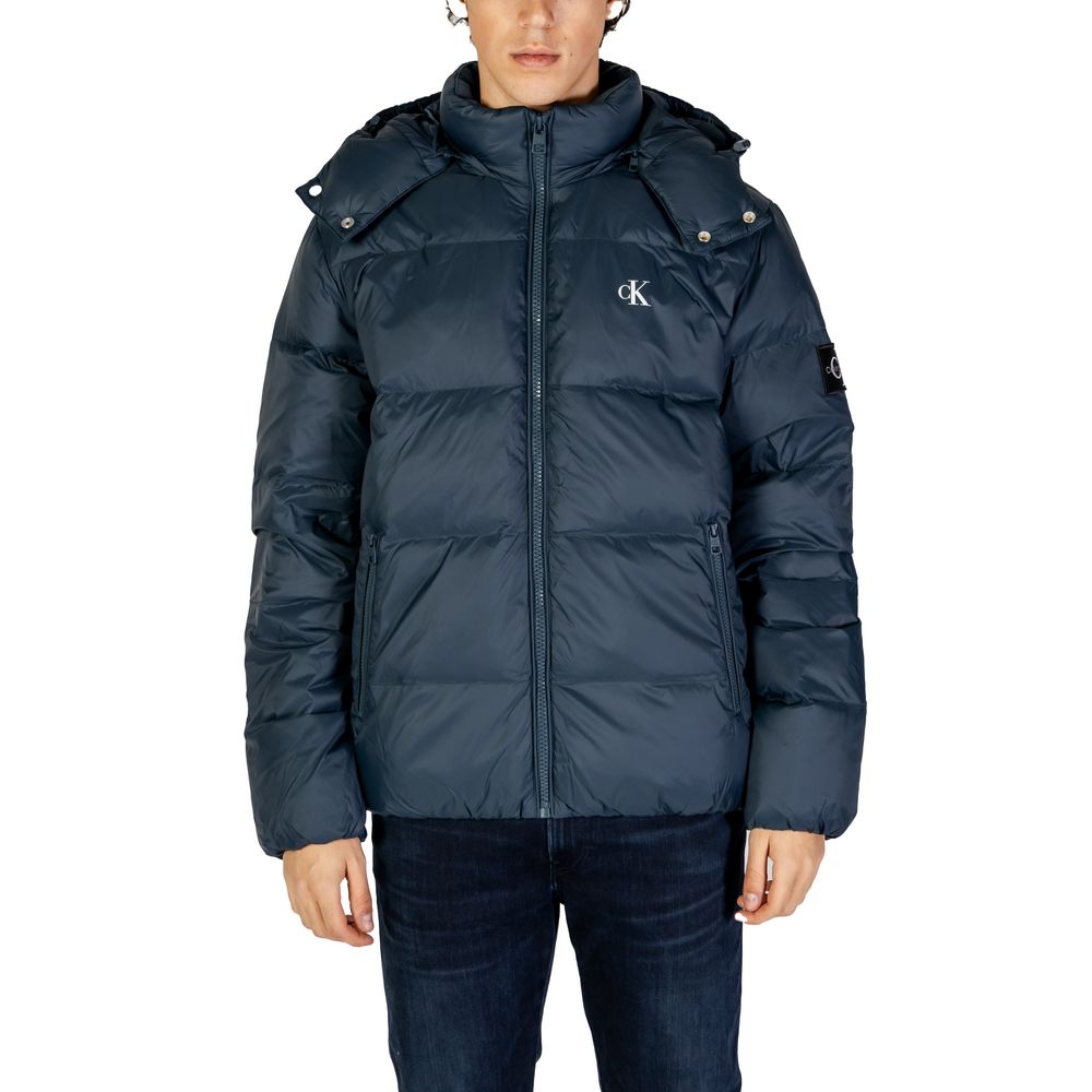 Jachetă Calvin Klein Jeans albastră din poliamidă