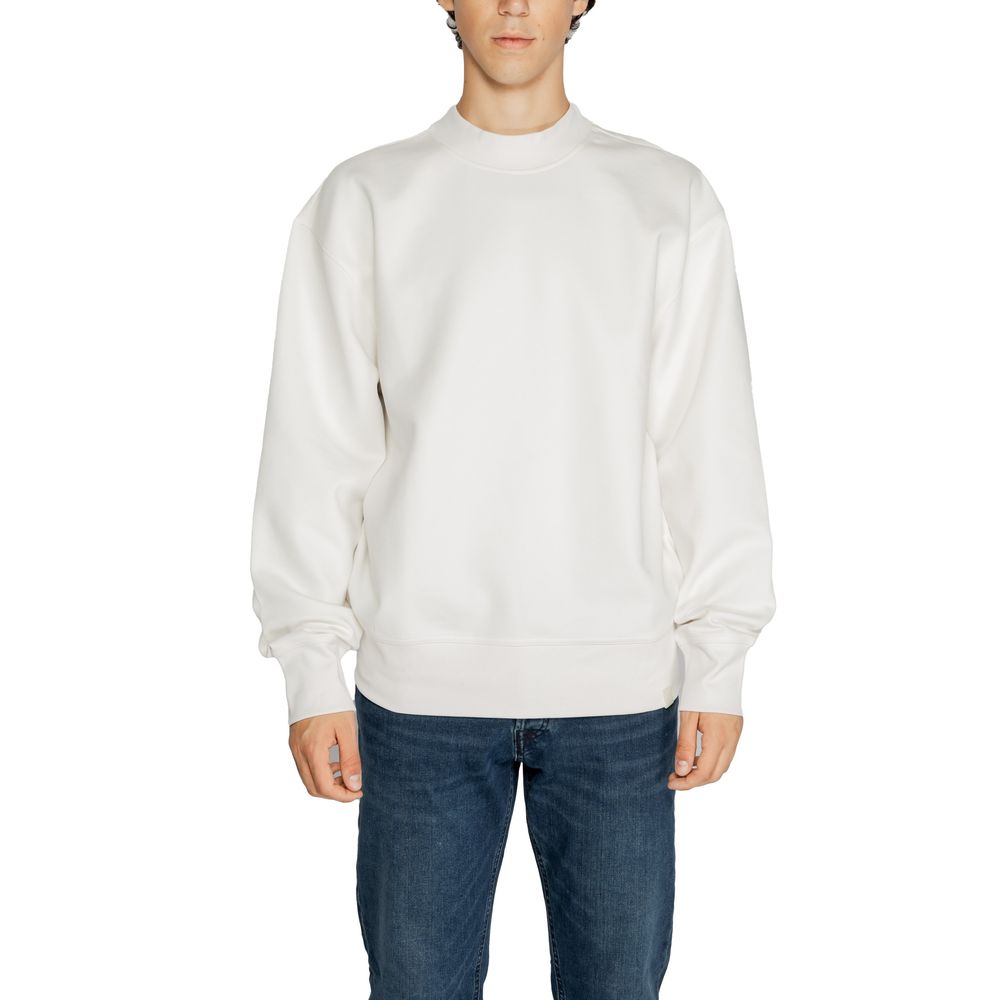Pulover alb din bumbac reciclat Calvin Klein Jeans