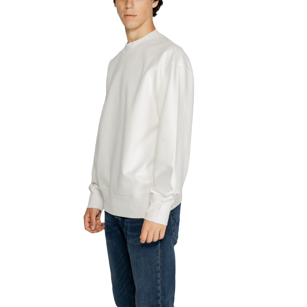 Pulover alb din bumbac reciclat Calvin Klein Jeans