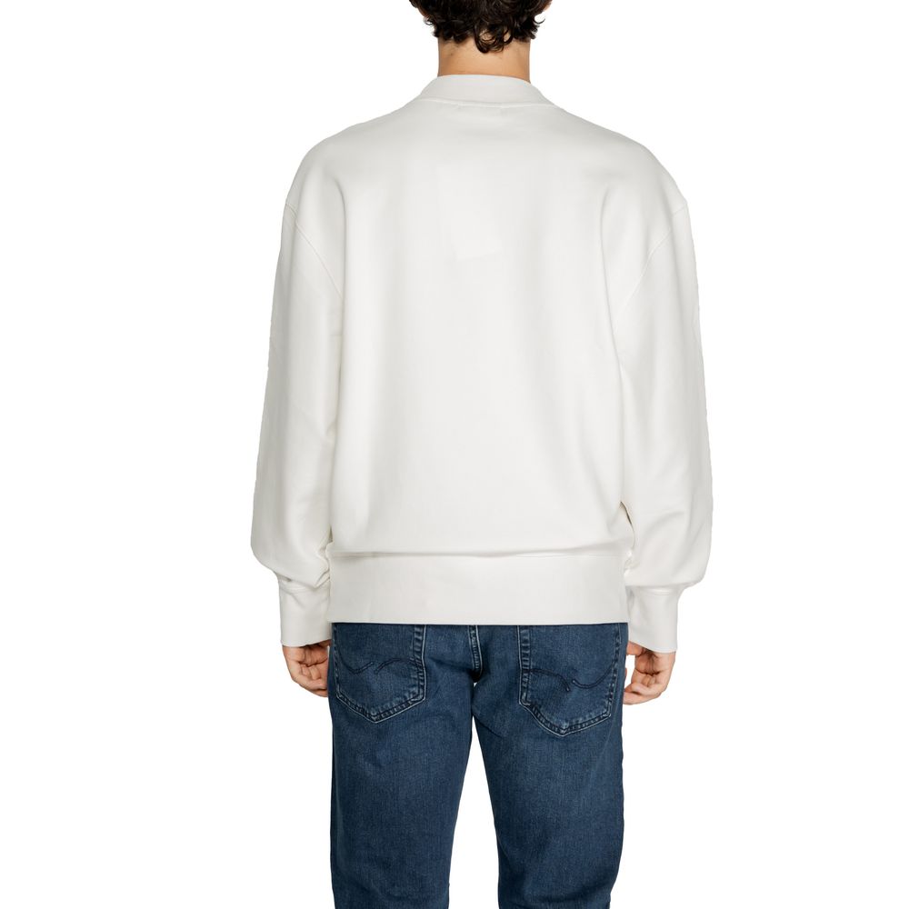 Pulover alb din bumbac reciclat Calvin Klein Jeans
