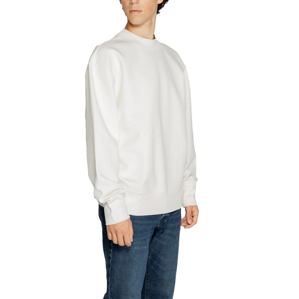 Pulover alb din bumbac reciclat Calvin Klein Jeans