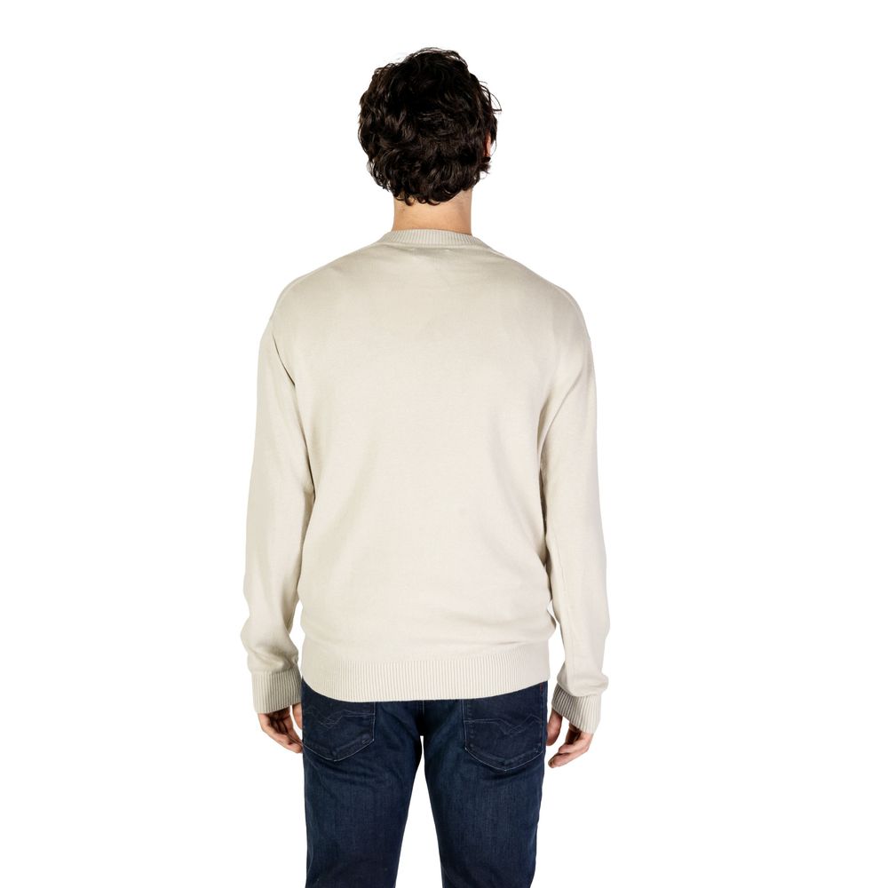 Pulover bej din bumbac organic Calvin Klein Jeans