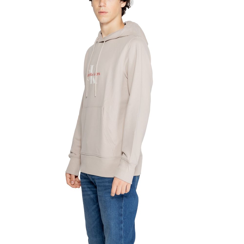 Pulover bej din bumbac reciclat Calvin Klein Jeans