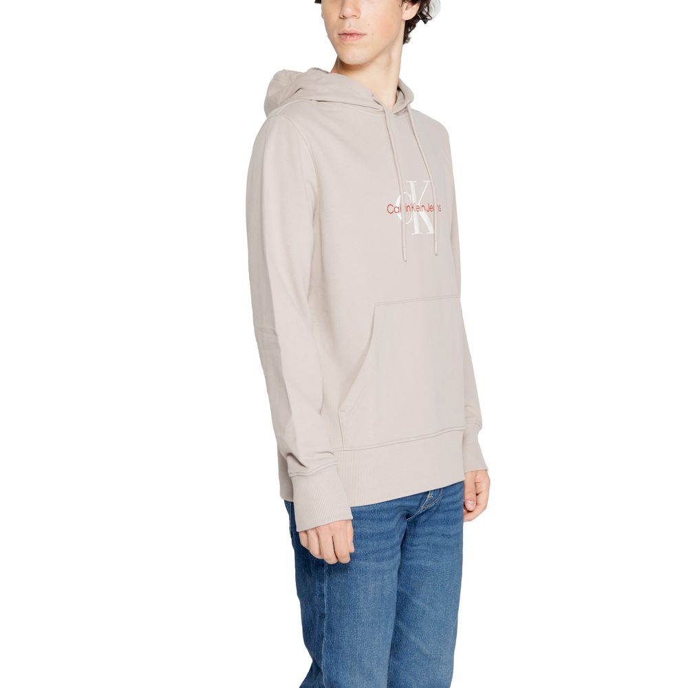 Pulover bej din bumbac reciclat Calvin Klein Jeans
