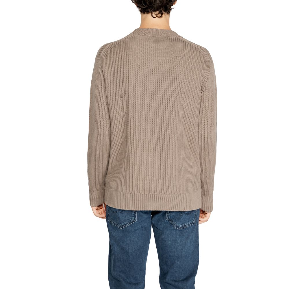 Pulover Calvin Klein Jeans maro din bumbac organic
