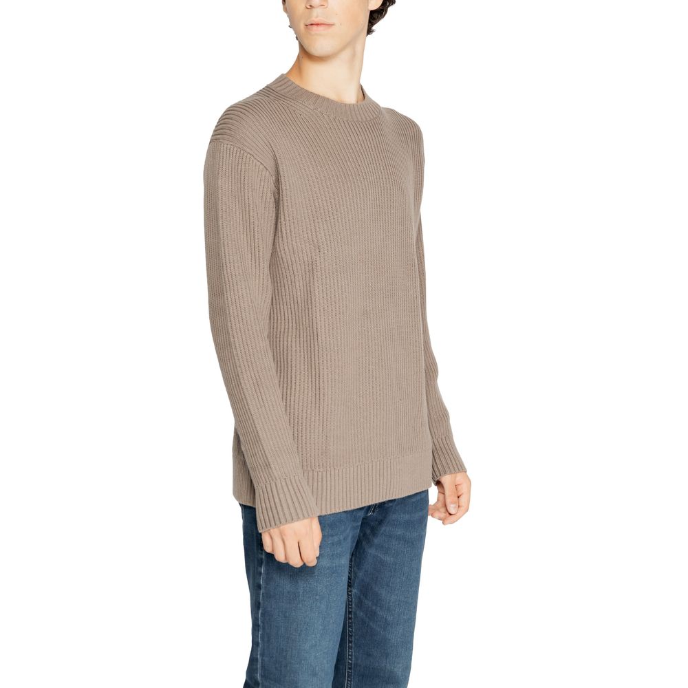 Pulover Calvin Klein Jeans maro din bumbac organic