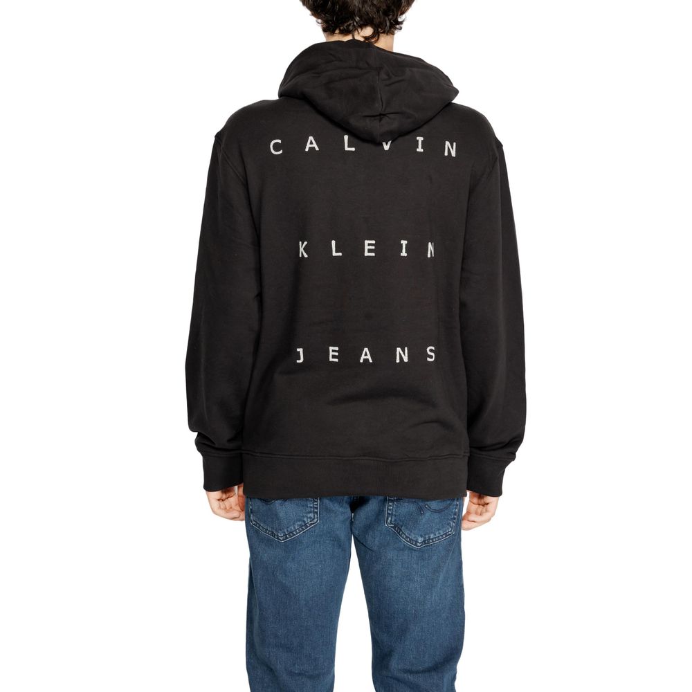 Pulover Calvin Klein Jeans negru din bumbac reciclat