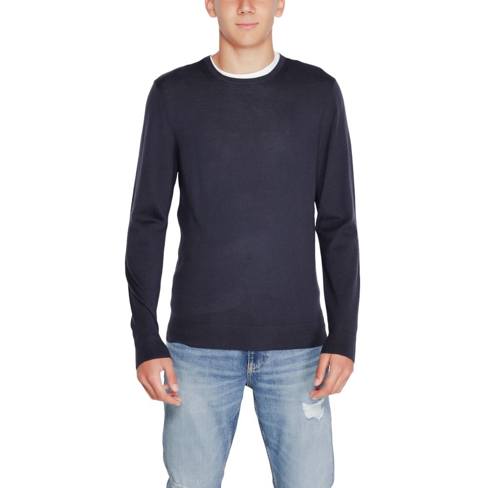 Tricou albastru Calvin Klein din lână reciclată