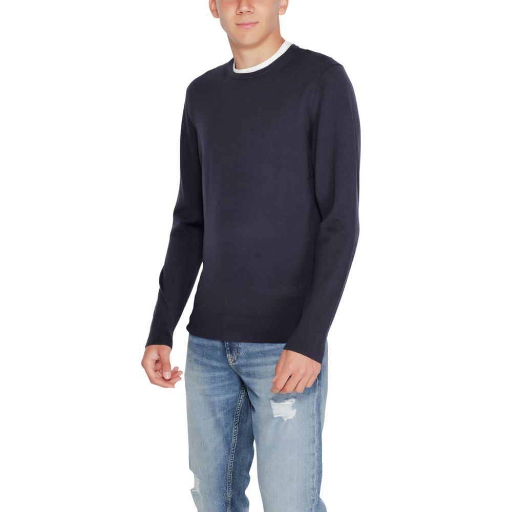 Tricou albastru Calvin Klein din lână reciclată
