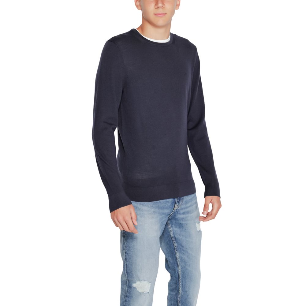 Tricou albastru Calvin Klein din lână reciclată