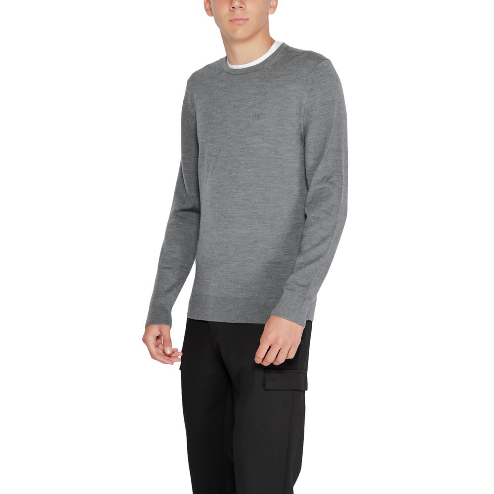 Tricou Calvin Klein gri din lână reciclată