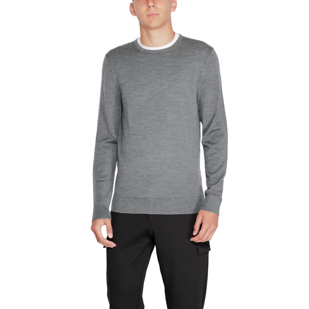 Tricou Calvin Klein gri din lână reciclată