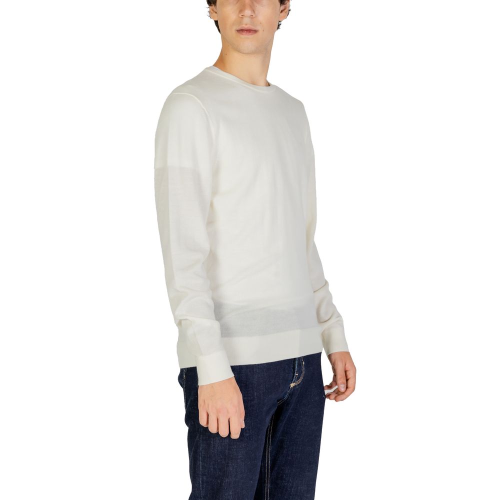 Tricou Calvin Klein crem din lână reciclată