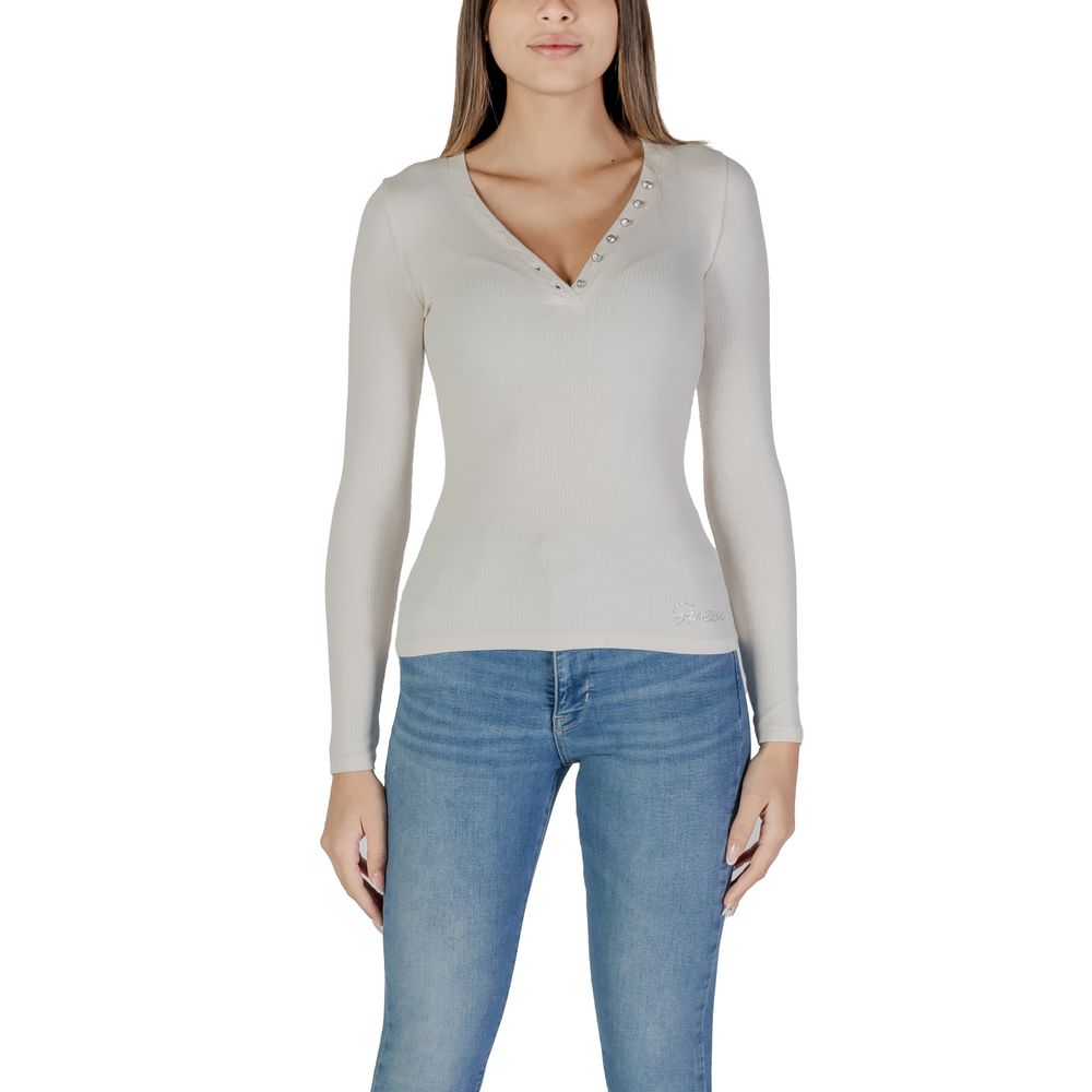 Bluze și tricou Guess din viscoză crem