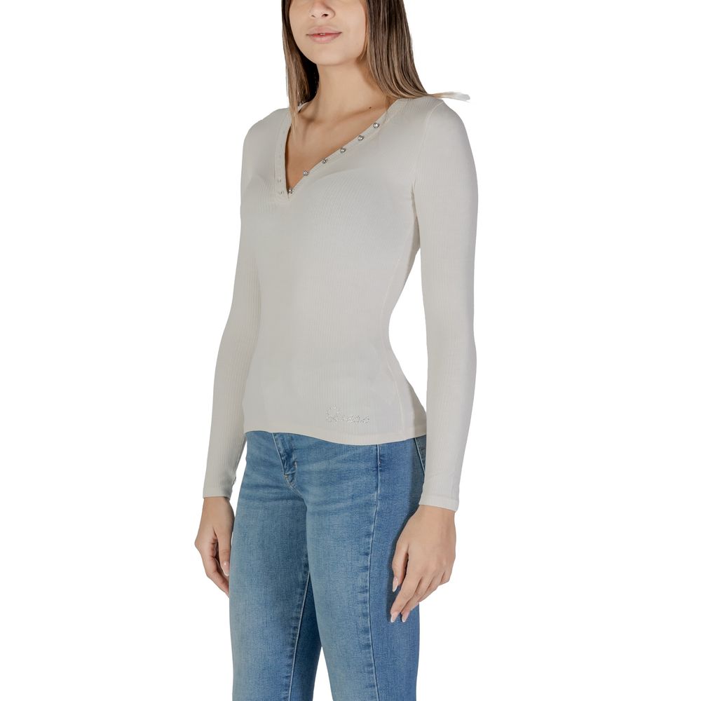 Bluze și tricou Guess din viscoză crem